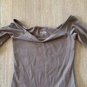 Nuuds Off-Shoulder Bodysuit - Taupe